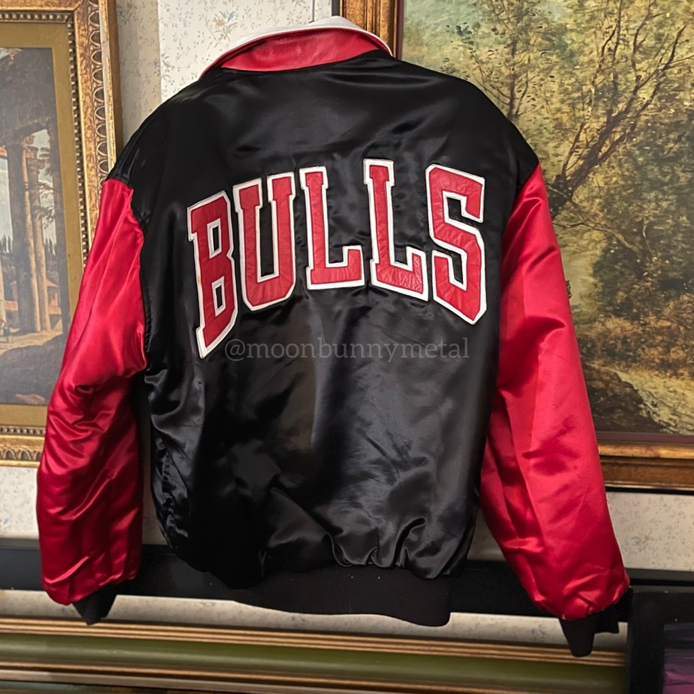 ❌SOLD❌ Vintage Chicago Bulls NBA Hamilton Reversible Leather Jacket 90s Bomber - Picture 4 of 12